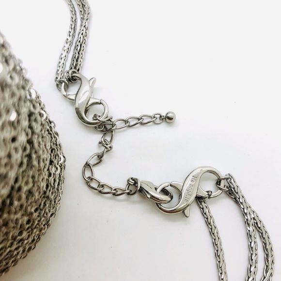 Vintage Silver Modernist Cuff Bracelet & Rhinestone Pendant necklace - Picture 9 of 13